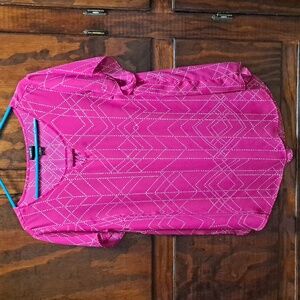 Torrid 2 Dark Pink Geometric Blouse